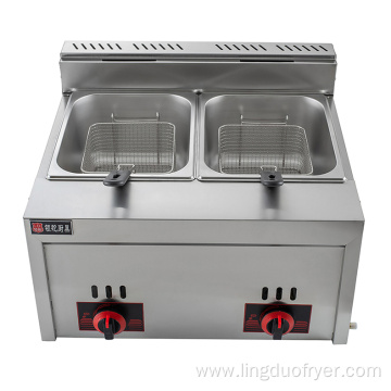 Luxury dual cylinder Commercial gas deep fryer 6L
